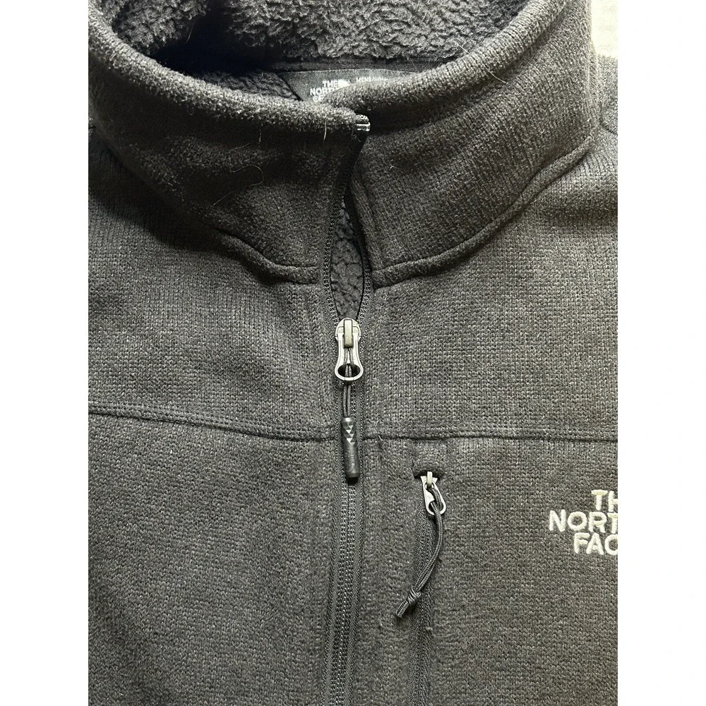 The North Face Mens Size Large - Knit Fleece Lined - Full Zip Jacket-Black TORO